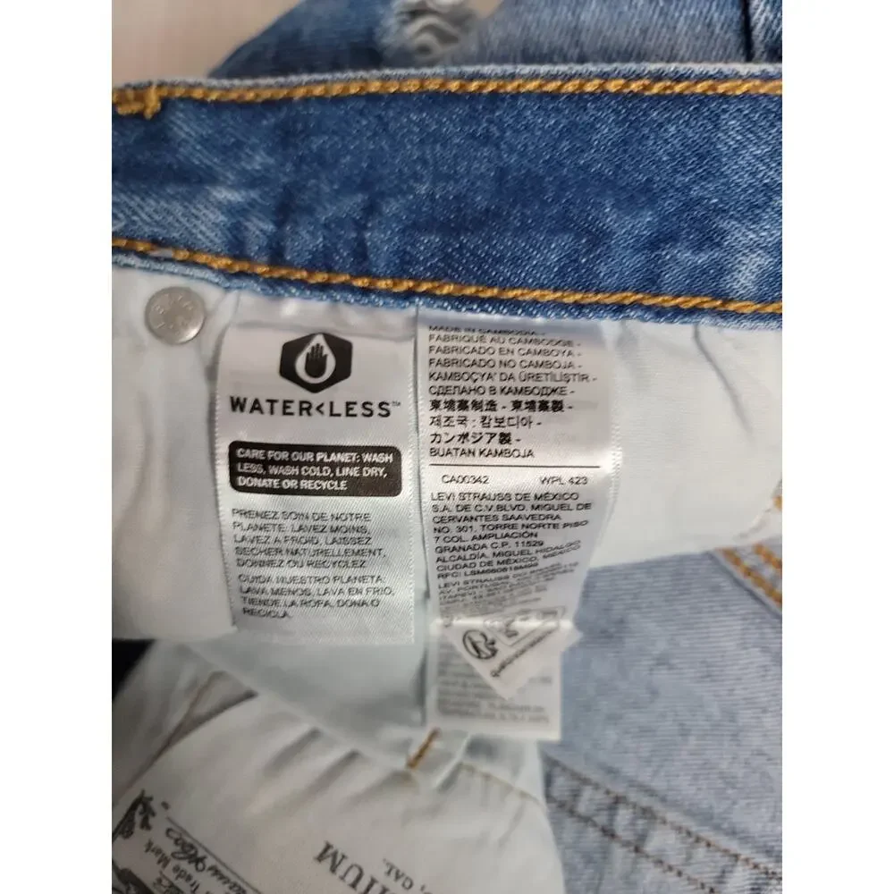 Levis Premium 501 Denim Shorts SZ 32 High Rise Button Fly Distressed Big E NEW